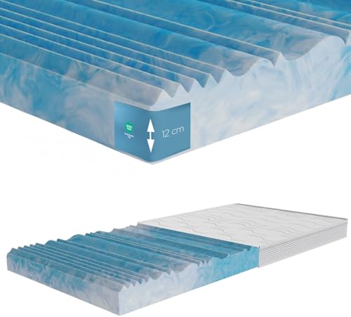 Topper Comfort XXL Rave 12cm Härtegrade H2 Matratzentopper Matratzenauflage aus Kaltschaum mit 7 Zonen, für alle Matratzen & Betten geeignet von Lunea Möbel (100x200 cm) von Lunea Möbel