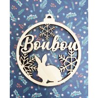 Weihnachtskugel, Personalisiertes Hasenornament in Form Einer Kugel Mit Vornamen Weihnachtskugel, Personalisiertes Hasenornament in Form Einer Kugel Mit Vornamen von LunefulleCreations