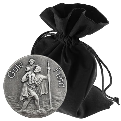 LUNEXUS Christophorus Auto Magnet Ø 3 cm – Gesegnete Plakette mit „Gute Fahrt“-Gravur – Klebepad & Magnet – Christlicher Talisman fürs Auto – Geschenk für Führerschein, Reise oder Alltag LUNEXUS Christophorus Auto Magnet Ø 3 cm – Gesegnete Plakette mit „Gute Fahrt“-Gravur – Klebepad & Magnet – Christlicher Talisman fürs Auto – Geschenk für Führerschein, Reise oder Alltag von Lunexus