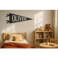 Vintage Wimpelkette - Benutzerdefinierte Filz Wimpel, Personalisierte Wand Mit Namen, Kinderzimmer Wanddekoration von LunnaDecor