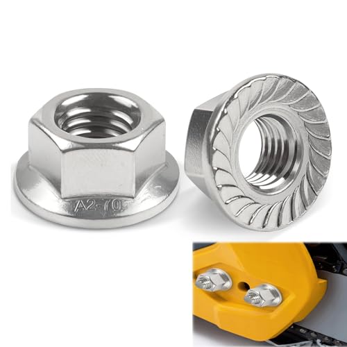 12 Stück Flanschmuttern M10, Jeboler M10 Muttern Edelstahl DIN 6923 Sechskantmutter mit Flansch und Sperrverzahnung Bundmutter, Sperrzahnmuttern Gezahnte Sechskantmuttern für Fahrradwartung etc von Lunpog
