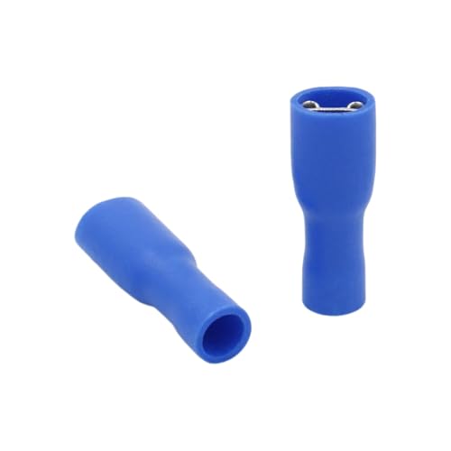 120 Stück Schnellkupplungsbuchse Vinyl Vollisoliert, FDFD2-250, 6.3 x 0.8mm Kabelschuh, Blau für 1.5-2.5mm² (16-14 AWG) von Lunpog
