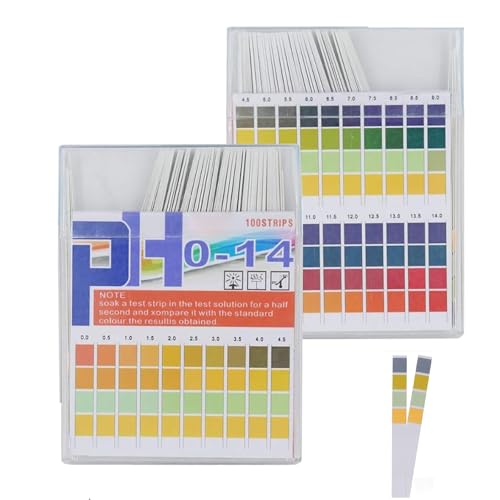 2 Schachtel mit Säure-Base-Testpapier (PH Wert Teststreifen 0-14) Premiumprodukt Großer Testbereich PH Teststreifen Wassertest Testet Ihr Wasser auf Nitrat & Nitrit PH & Alkalinität von Lunpog