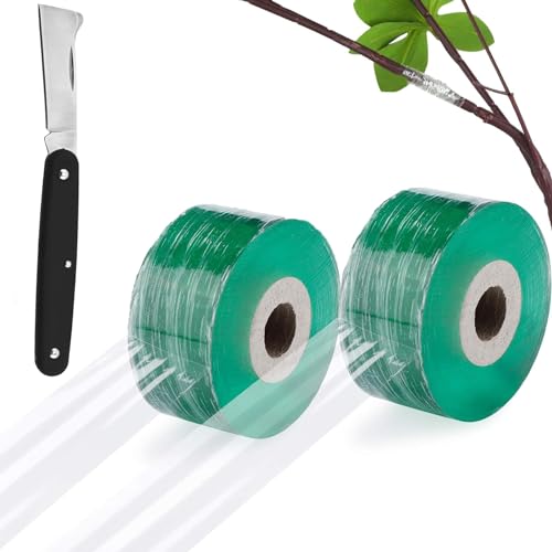 2 Stück Veredelungsband, Veredelungsband für Obstbäume mit Gartenmesser für Garten Baum Sämling Grün von Lunpog