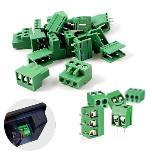 60 Stücke 5mm 2 Pin / 3 Pin PCB Mount Screw Terminal Block, Schraubklemme Steckverbinder für Arduino (2 Pin-30, 3 Pin-30) von Lunpog