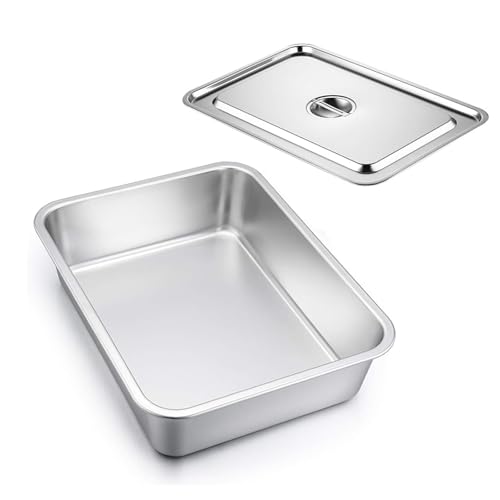 Auflaufform Set, Edelstahl Rechteckig Kuchenform Backform Tiramisu Form 2er Set, Groß 40 x 30 x 10 cm, Perfekt für Lasagne/Mäser/Brownie, Hitzebeständig & spülmaschinengeeignet Auflaufform Set, Edelstahl Rechteckig Kuchenform Backform Tiramisu Form 2er Set, Groß 40 x 30 x 10 cm, Perfekt für Lasagne/Mäser/Brownie, Hitzebeständig & spülmaschinengeeignet von Lunpog