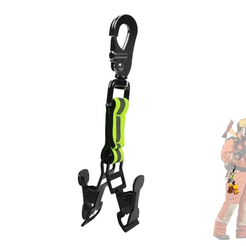 Lunpog Feuerwehr Handschuhhalter, Doppelter Clip Handschuh Clips mit Wanderschnalle Handschuhhalter, zum Aufhängen von Handschuhen, Schutzhelmen, Handtüchern (Grün) von Lunpog