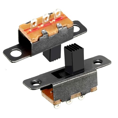 60 Stück Mini Kippschalter SPDT Schiebeschalter 0.5A 50V DC 3pin 2Positionen, Panel Schiebeschalter EIN/EIN, Mikro Miniatur Verriegelung SS-12F15 von Lunpog