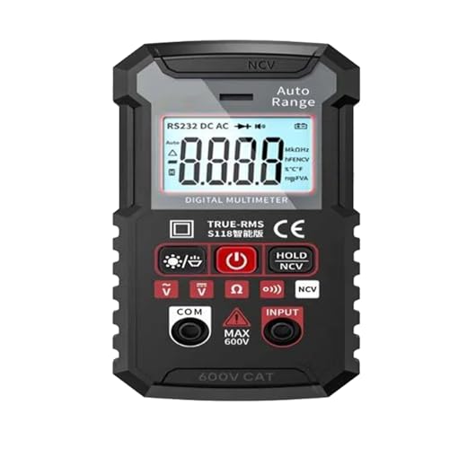 S118 Digitalmultimeter mit 4000 Counts, Handmultimeter, intelligenter Messprüfer, automatischer Bereich, Voltmeter, Spannungsprüfer für Gleich- und Wechselspannung von Lunpog
