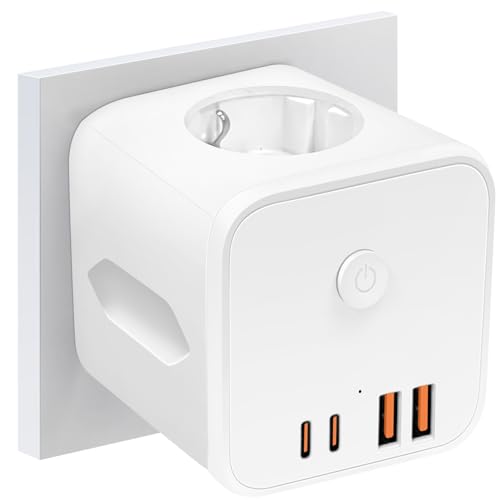 Lunriwis 7 in 1 Steckdosenwürfel ohne Kabel, 4000W Steckdosenadapter Würfel Mehrfachsteckdose mit USB, 3 Fach Mehrfachsteckdose Weiß Lunriwis 7 in 1 Steckdosenwürfel ohne Kabel, 4000W Steckdosenadapter Würfel Mehrfachsteckdose mit USB, 3 Fach Mehrfachsteckdose Weiß von Lunriwis