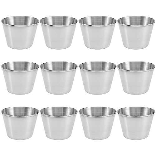 Luntfeiy 12 Pack Edelstahl GewüRz Saucen Becher, HandelsüBliche Dip SoßEn Becher, Ramekin GewüRz Becher Portions Becher von Luntfeiy