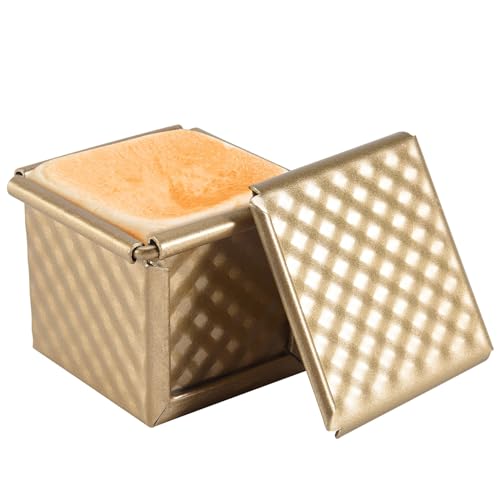 Luntfeiy Quadratische Kasten Form mit Deckel Toast Form Brot Form Pullman Kasten Form mit Deckel Antihaft Toast Box mit Mini Wasser WüRfeln von Luntfeiy