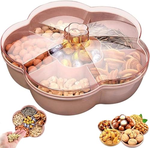 Luntfeiy Blumen Form Snack Tablett mit Deckel, Nuss Bonbon Aufbewahrungs Box für Lebensmittel, Obst Box Trocken Obst BehäLter, Rosa Luntfeiy Blumen Form Snack Tablett mit Deckel, Nuss Bonbon Aufbewahrungs Box für Lebensmittel, Obst Box Trocken Obst BehäLter, Rosa von Luntfeiy