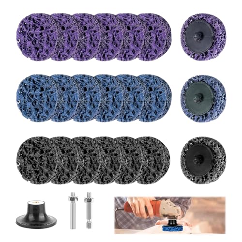 CSD Scheibe Schleifscheibe, 21 Stücke CSD Scheibe 50 mm für Winkelschleifer, Grobreinigungsscheibe Reinigungsscheibe Set für Winkelschleifer Entfernen (Lila Blau Schwarz) von Lunyloer