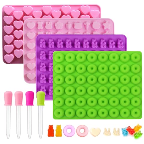 Silikon Süßigkeiten Formen, 4 Stück GummibäRchen Form, Bonbon Formen Silikon GummibäRchen Selber Machen Bonbonform Silikon Mit 4 Dropper für SüßIgkeiten Schokolade Gelee Silikon Süßigkeiten Formen, 4 Stück GummibäRchen Form, Bonbon Formen Silikon GummibäRchen Selber Machen Bonbonform Silikon Mit 4 Dropper für SüßIgkeiten Schokolade Gelee von Lunyloer