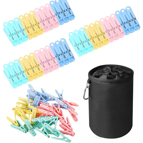 Wäscheklammerbeutel mit 2 Hängehaken, Premium Wäscheklammern Beutel mit 60 Klammern, Wäscheklammer Beutel Aufhängen mit Zugkordelverschluss für Indoor Outdoor Pegs Organizer(Schwarz 15x20cm) von Lunyloer