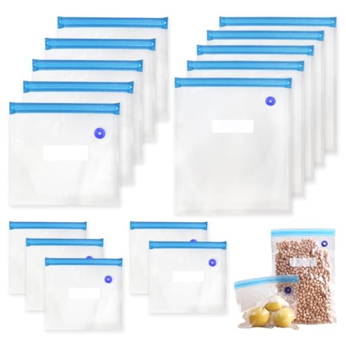 15 Stück Vakuumbeutel Lebensmittel Wiederverwendbar, 3 Größen Sous Vide Beutel, Filament Vakuumbeutel mit 4 Dichtungsklammern Wiederverwendbare Vakuum für Lebensmittelaufbewahrung und Vakuumgaren 15 Stück Vakuumbeutel Lebensmittel Wiederverwendbar, 3 Größen Sous Vide Beutel, Filament Vakuumbeutel mit 4 Dichtungsklammern Wiederverwendbare Vakuum für Lebensmittelaufbewahrung und Vakuumgaren von Lunza