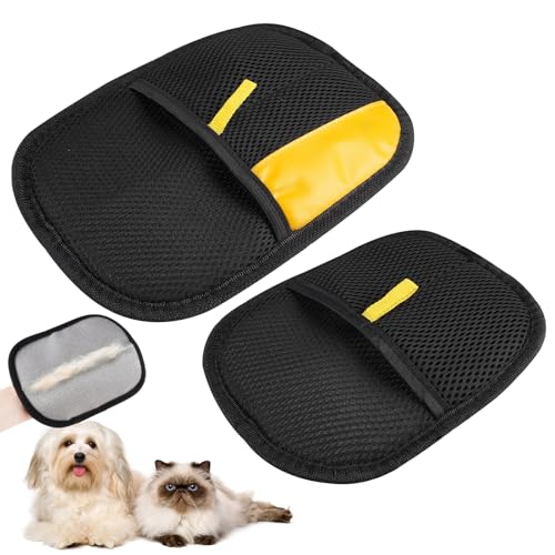 2 Stück Fellmagnet Handschuhe, Pet Hair Remover Glove, Fell Magnet Handschuh für Hunde & Katzen, Wiederverwendbare, Zur Reinigung, Epilation Und Fellpflege Von Katzen Und Hunden, für Kleidung, Sofas von Lunza