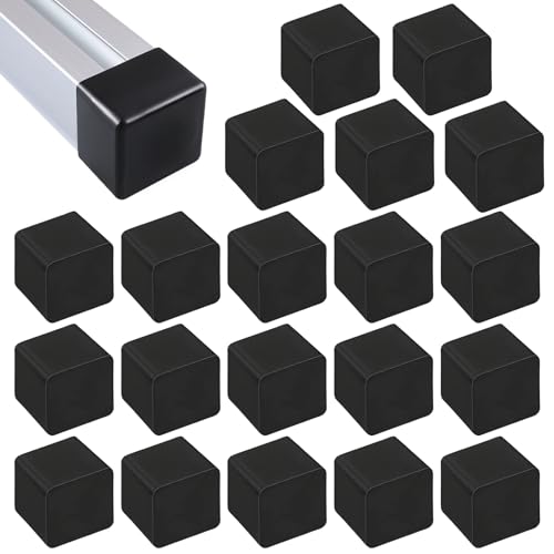 20 Stück Endkappen 40x40mm Solarschiene Aluprofil, Quadratische Rohreinsätze, Schützen Solarmodul Halterung Montageschiene, Vierkantrohreinsätze Endkappe Abdeckkappe für Montageprofil (Schwarz) von Lunza