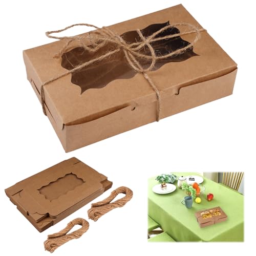 20 Stück Keksschachtel mit Sichtfenster 17.8 x 10.9 x 3.8cm Kraftpapier Gebäckkarton mit Rechteckigem Spitzenfenster und 2 Hanfseilen für Kekse, Macarons, Pralinen, Ideal für Geschenke und Bäckereien 20 Stück Keksschachtel mit Sichtfenster 17.8 x 10.9 x 3.8cm Kraftpapier Gebäckkarton mit Rechteckigem Spitzenfenster und 2 Hanfseilen für Kekse, Macarons, Pralinen, Ideal für Geschenke und Bäckereien von Lunza