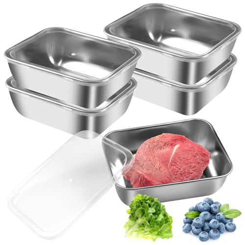 6 Stück Edelstahl Frischhaltedosen mit Deckel 500ml Stapelbare Wiederverwendbar Spülmaschinenfest Gefrierschrank Backofengeeignet für Meal Prep, Aufbewahrung, Gefrierschrank, für Käse, Fleisch, Salate 6 Stück Edelstahl Frischhaltedosen mit Deckel 500ml Stapelbare Wiederverwendbar Spülmaschinenfest Gefrierschrank Backofengeeignet für Meal Prep, Aufbewahrung, Gefrierschrank, für Käse, Fleisch, Salate von Lunza