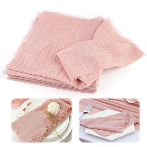 6 Stück Stoffservietten Rosa 42 x 42cm Servietten Stoff mit Fransen aus Reiner Stoffservietten Baumwolle mit Naturtextur Wiederverwendbare für Hochzeit, Geburtstag, Familienessen en Tischdekoration 6 Stück Stoffservietten Rosa 42 x 42cm Servietten Stoff mit Fransen aus Reiner Stoffservietten Baumwolle mit Naturtextur Wiederverwendbare für Hochzeit, Geburtstag, Familienessen en Tischdekoration von Lunza