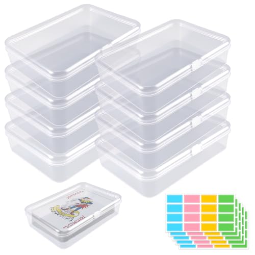 8 Stück Spielkarten Boxen Transparent, Karten Aufbewahrungsbox mit Deckel, Kartenbox Spielkarten, mit 160 farbigen Etiketten, Transparentem Leere Kartenbox, für Karten, Visitenkarte, Bankkarten 8 Stück Spielkarten Boxen Transparent, Karten Aufbewahrungsbox mit Deckel, Kartenbox Spielkarten, mit 160 farbigen Etiketten, Transparentem Leere Kartenbox, für Karten, Visitenkarte, Bankkarten von Lunza