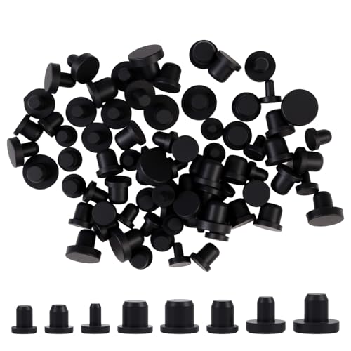 80 Stück Gummistopfen Silikon, Verschlussstopfen in 8 Größen, Silikonstopfen, Weicher Flexibler Stopper, Wiederverwendbar, für Löcher mit 4-9.5mm Innendurchmesser Flaschen Rohre, Möbel (Schwarz) 80 Stück Gummistopfen Silikon, Verschlussstopfen in 8 Größen, Silikonstopfen, Weicher Flexibler Stopper, Wiederverwendbar, für Löcher mit 4-9.5mm Innendurchmesser Flaschen Rohre, Möbel (Schwarz) von Lunza