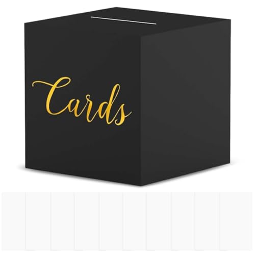 Hochzeit Kartenbox 22x22x22 cm mit Schlitz und 10 Grußkarten Schwarz Geschenkkartenbox Einfache Installation Kartenbox Hochzeitsbox Elegant für Abstimmungen Hochzeit Abschlussfeiern Jubiläum Partydeko Hochzeit Kartenbox 22x22x22 cm mit Schlitz und 10 Grußkarten Schwarz Geschenkkartenbox Einfache Installation Kartenbox Hochzeitsbox Elegant für Abstimmungen Hochzeit Abschlussfeiern Jubiläum Partydeko von Lunza