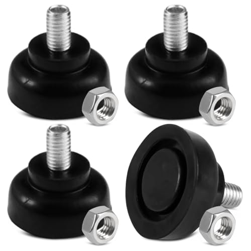 4 Stück M8×35 mm Gummifüße Schraubbar, Verstellbare Möbelfüße mit M8-Sechskantmutter Geliefert, Verstellschraube, Möbelfüße Verstellbar, Geeignet für Tische, Stühle, Schränke, Maschinen und Geräte von Lunza
