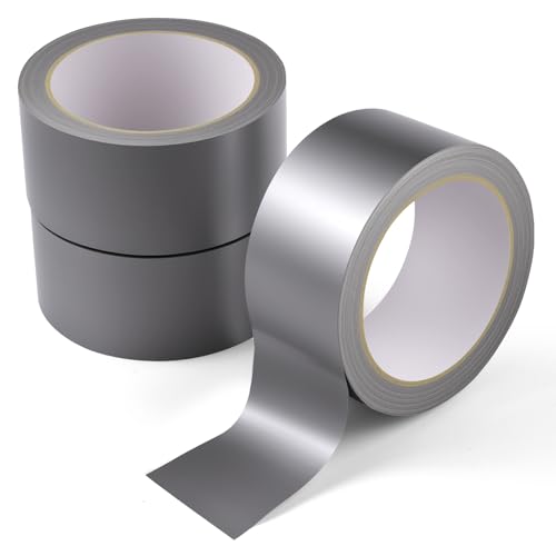 Lunza 3 Rollen Panzerband Extra Stark Wasserfest Reparaturband und UV-beständig Panzertape Grau 50 mm x 30 m Gaffer Tape zum Abdichten, Reparieren und Mehr, für den Innen und Außenbereich von Lunza