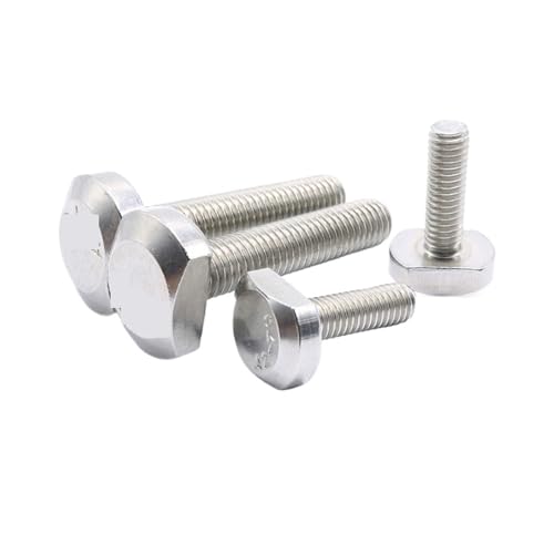 1/2/5/10 Stück M5 M6 M8 M10 M12 Edelstahl T-förmiger Hammerkopfschraubenbolzen for T-Nut-Rutschenschienen-Gehrungsschiene für T-Nut Aluminium-Extrusionsprofil(50mm,10pcs M6) von LuoAXINN
