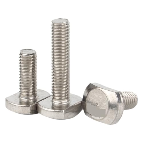 1/2/5/10 Stück M5 M6 M8 M10 M12 Edelstahl T-förmiger Hammerkopfschraubenbolzen for T-Nut-Rutschenschienen-Gehrungsschiene für T-Nut Aluminium-Extrusionsprofil(55mm,10pcs M5) von LuoAXINN