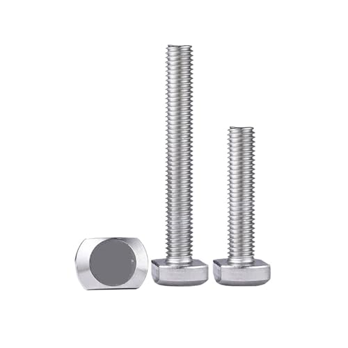 1–5 Stück T-Bolzen M5 M6 M8 M10 M12 Edelstahl T-Hammer Quadratischer Kopf T-Form Typ Druckplatte Schraubenbolzen für T-Nut Aluminium-Extrusionsprofil(12mm,M8 (1pcs)) von LuoAXINN