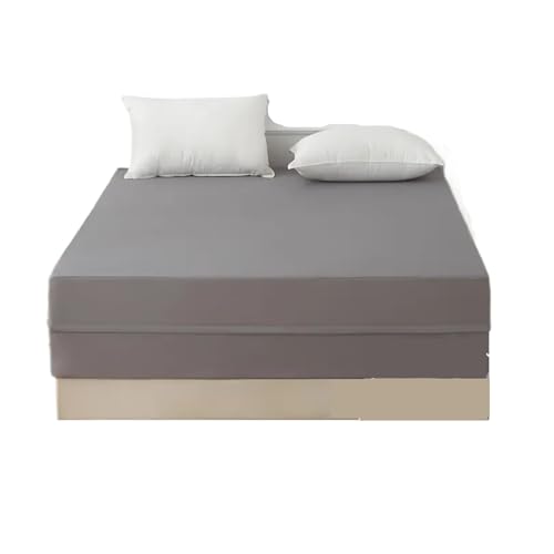 1 Stück 6-seitiger wasserdichter Matratzenschoner, staubdichter Matratzenbezug mit Reißverschluss, weicher, bequemer zur Verwendung in Matratzen(Grey,160x200cm) von LuoAXINN