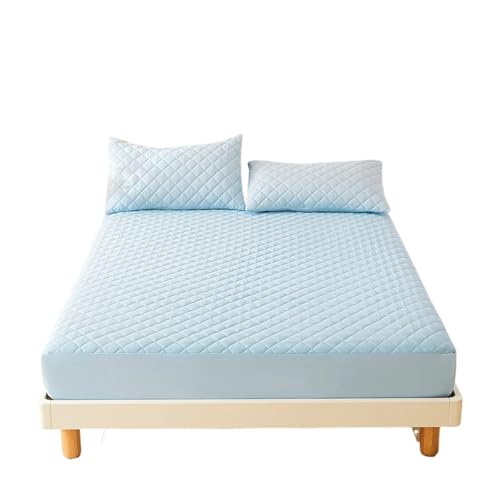 1 Stück Dicker Matratzenbezug, Matratzenschoner Wasserdichter, Weiches und Atmungsaktives Spannbettlaken zur Verwendung in Matratzen(Light Blue,200x220x30cm) von LuoAXINN