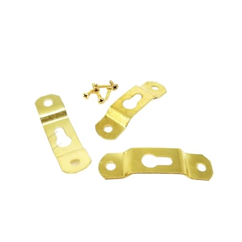 10/25 stücke Schwarz Silber Goldene Hängende Bild Foto Rahmen Aufhänger Kunstwerk Ölgemälde Spiegel Haken Mit Schrauben 5 arten für die Leinwand oder Bilder mit Schrauben(25pcs C golden) von LuoAXINN