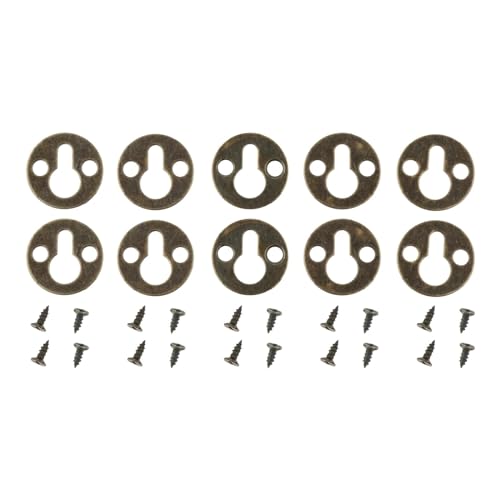 10 Stück 25 mm runde hängende Kreuzstich-Bilder, Ölgemälde, Spiegelrahmen, Haken, Kleiderbügel, Wand-Fotohalter mit Schrauben, Zinklegierung für die Leinwand oder Bilder mit Schrauben(Bronze) von LuoAXINN