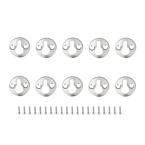10 Stück 25 mm runde hängende Kreuzstich-Bilder, Ölgemälde, Spiegelrahmen, Haken, Kleiderbügel, Wand-Fotohalter mit Schrauben, Zinklegierung für die Leinwand oder Bilder mit Schrauben(Silver) von LuoAXINN