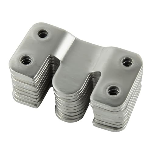 10 Stück Edelstahl-Verriegelungs-Hängeschnalle, Unterputz-Halterung, Möbelverbinder, Wand-Bilderrahmen-Aufhänger, Display-Haken für die Leinwand oder Bilder mit Schrauben(L) von LuoAXINN