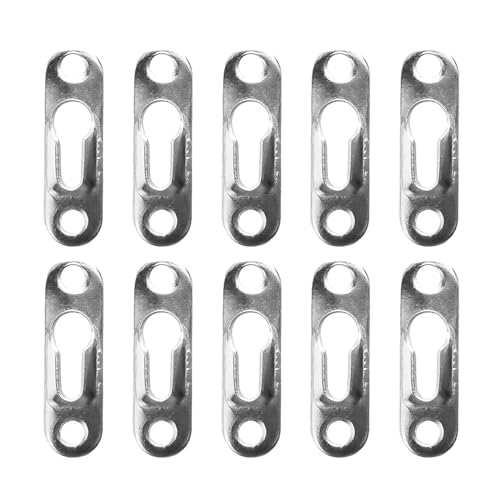 10 Stück Schlüsselloch-Aufhänger aus Metall mit Schraube, Bildaufhängungsplatte for Kunstwerke, Spiegel, Bilderrahmen, Wanddekorationen für die Leinwand oder Bilder mit Schrauben(Silver) von LuoAXINN