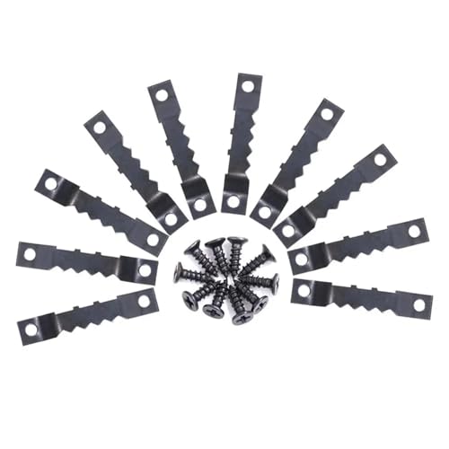 10 teile/satz Sägezahn Unsichtbare Foto Rahmen Haken mit schraube Metall Bild Wand Aufhänger Sägezähne 52*8mm/2 zoll Bronze/Gold/Schwarz/Silber für die Leinwand oder Bilder mit Schrauben(Black) von LuoAXINN