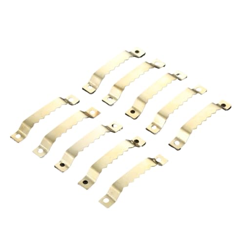 10 teile/satz Sägezahn Unsichtbare Foto Rahmen Haken mit schraube Metall Bild Wand Aufhänger Sägezähne 52*8mm/2 zoll Bronze/Gold/Schwarz/Silber für die Leinwand oder Bilder mit Schrauben(Gold) von LuoAXINN