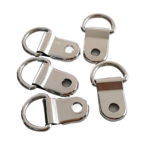 100 Stück D-Ring-Aufhänger for Bilderrahmen, Gurtaufhänger, Haken for Ölgemälde, Spiegelaufhänger mit Schrauben für die Leinwand oder Bilder mit Schrauben(-A) von LuoAXINN