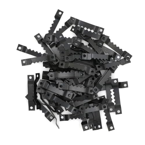 100 teile/satz Goldene Schwarz Sägezahn Hängen Spiegel Rahmen Aufhänger Haken Bild Foto Ölgemälde 40mm * 7mm für die Leinwand oder Bilder mit Schrauben(Black) von LuoAXINN