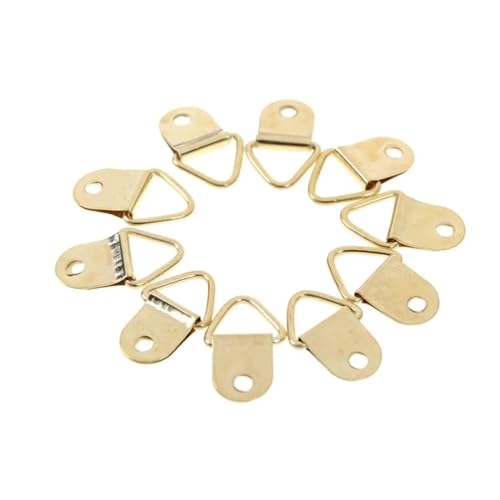 100PCS/10PCS Goldene Dreieck D-Ring Hängen Bild Ölgemälde Spiegel Rahmen Haken Kleiderbügel für die Leinwand oder Bilder mit Schrauben(10PCS) von LuoAXINN