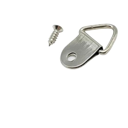 25 Stück Dreieck Golden Silber Schwarz D-Ring for Aufhängen Ölgemälde Spiegel Bilderrahmen Aufhänger Kunstwerk Foto Wandhaken mit Schraube für die Leinwand oder Bilder mit Schrauben(C Silver 13x23mm) von LuoAXINN