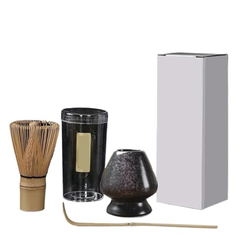 3 Stück/Set Teebürste Matcha Rührbürste Ständer Bestellwerkzeuge Stück Teelöffel Teebürstenhalter für die Matcha-Zubereitung(Black pink) von LuoAXINN