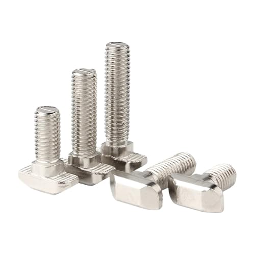 50/30/20 Pcs M5 T Typ Muttern Verschluss Aluminium Stecker for Schrauben für T-Nut Aluminium-Extrusionsprofil(M5x10 30PCs) von LuoAXINN