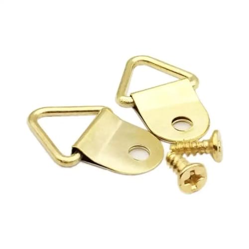 50 Stück Bilderaufhänger, Einzelloch-Aufhänger, kleiner Dreiecksring mit Schrauben for Aufhängen von Gemälden, Kunstwerken, Bilderrahmen, Fotos für die Leinwand oder Bilder mit Schrauben(50pcs Gold) 50 Stück Bilderaufhänger, Einzelloch-Aufhänger, kleiner Dreiecksring mit Schrauben for Aufhängen von Gemälden, Kunstwerken, Bilderrahmen, Fotos für die Leinwand oder Bilder mit Schrauben(50pcs Gold) von LuoAXINN